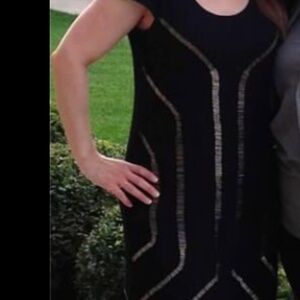 Black / gold shift dress